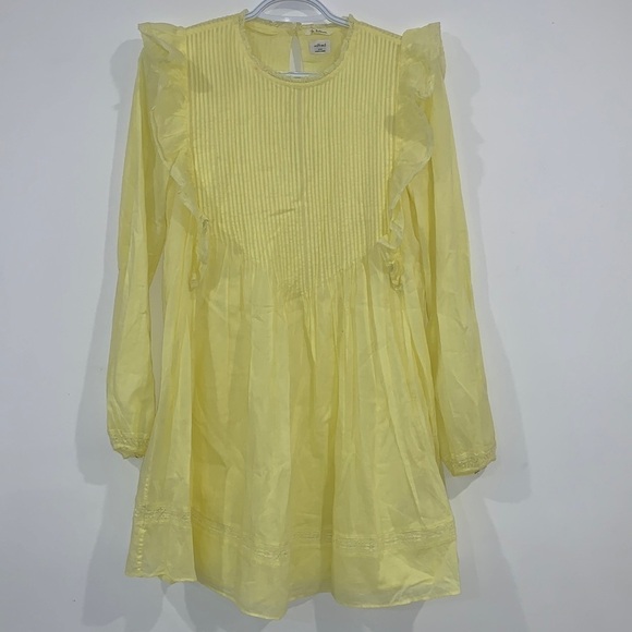 ARITZIA Wilfred Yellow La Boheme Elia Mini Babydoll Tunic Ruffle Dress Size XXS - Picture 3 of 17